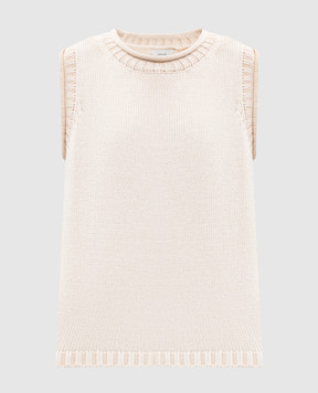 Loulou de Saison Бежевий жилет Effy з льону та шовку EFFY