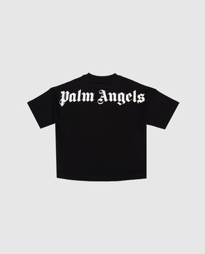 Palm Angels Дитяча чорна футболка з принтом логотипа PBAA002S26JER001