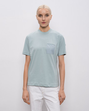 Moncler Блакитна футболка з логотипом L10938C0000889AZ0