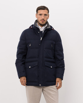 Brunello Cucinelli Синий пуховик из шерсти MM4701823