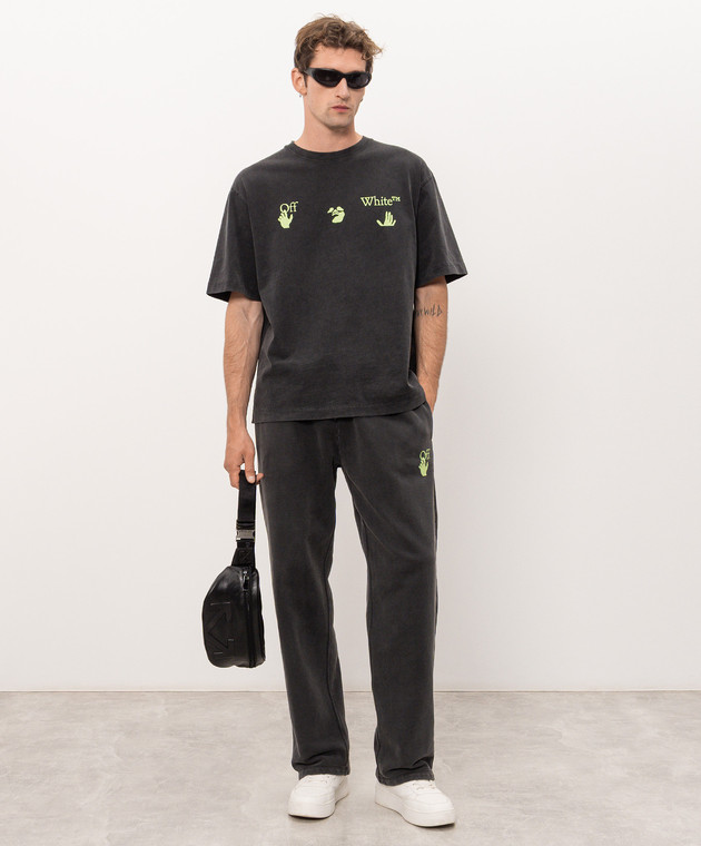 Off-White Черная футболка Bacco Arrow 44MAA120F26J019 изображение 2