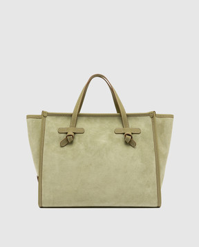 Gianni Chiarini Зелена замшева сумка-тоут Marcella з логотипом BS9762CMPL