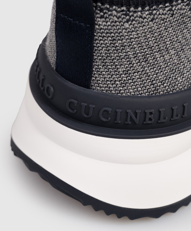 Brunello Cucinelli Синие кроссовки MZUEHRO342 изображение 5