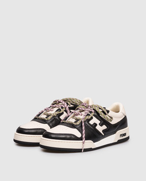 Fendi Бежеві шкіряні кросівки Match 8E8943AY1Q