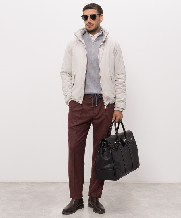 Brunello Cucinelli Бордові штани з вовни та кашеміру ME499E1710 зображення 2