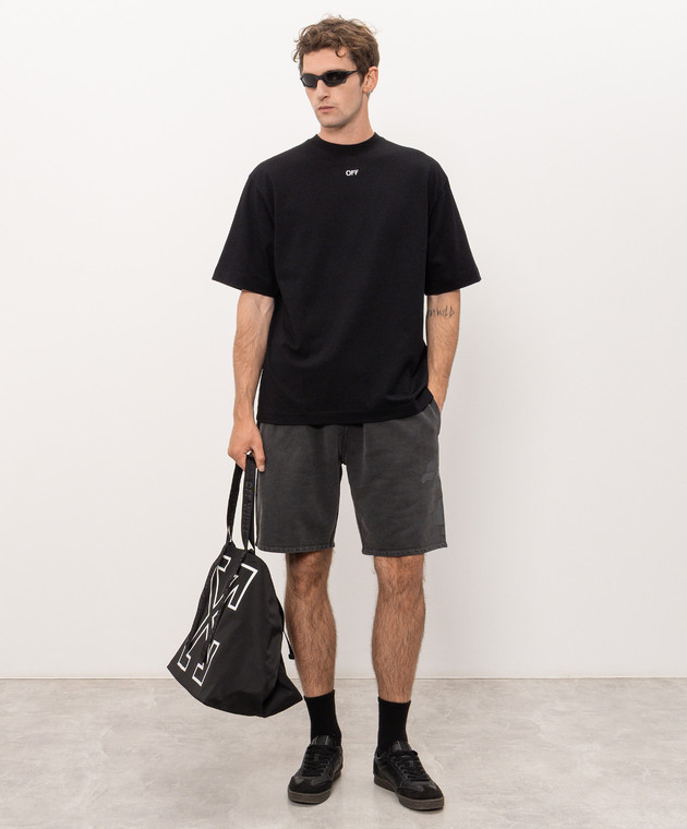 Off-White Черная футболка Scribble Narciso 44MAA120F26J017 изображение 2