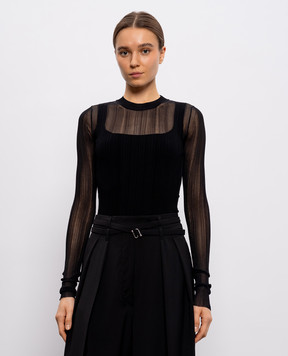 Max Mara Sportmax Черный джемпер BUONO в рубчик SPXBUONO