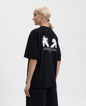 Off-White Чорна футболка Half Arrow 2AA13FS26JER001