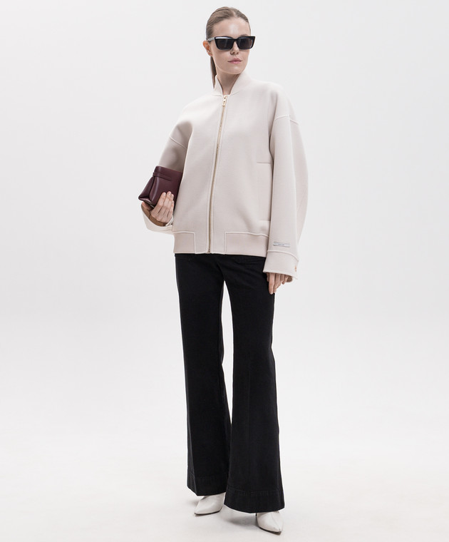 Max Mara Sportmax Бомбер ONDATA из шерсти цвета айвори SPXONDATA изображение 2