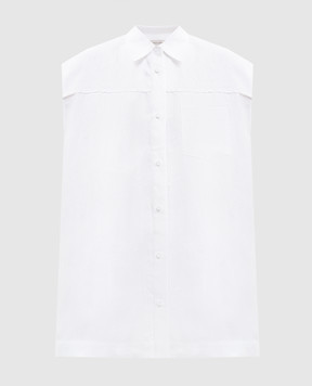 Agnona Біла сорочка з льону без рукавів TD1108YU3049