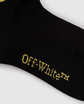 Off-White Дитячі чорні шкарпетки з логотипом OBRA003F25KNI002