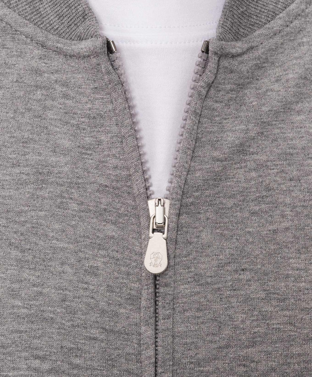 Brunello Cucinelli Серая меланжевая спортивная куртка MM8319072G изображение 5