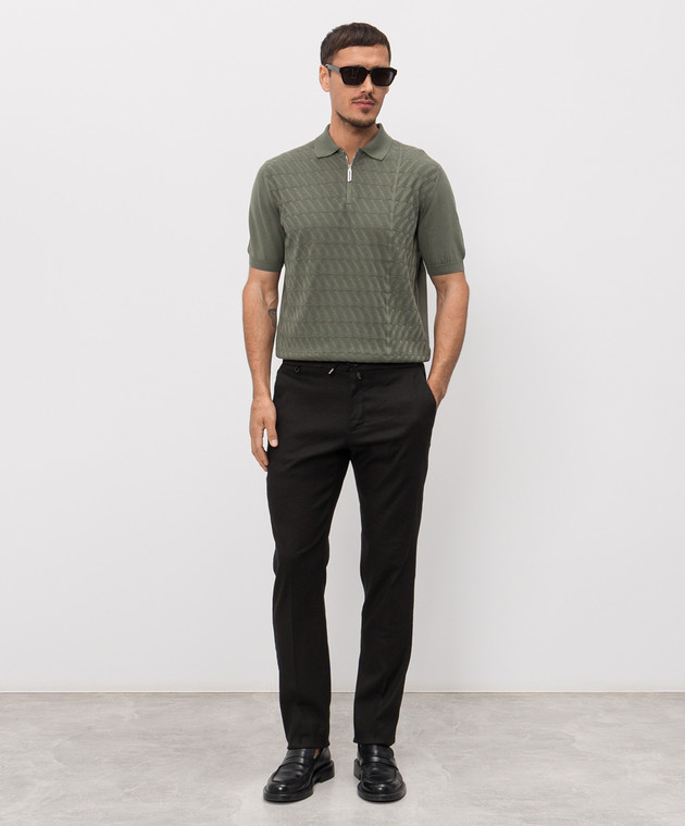 Stefano Ricci Зеленое поло в узор K616458P31F26220 изображение 2