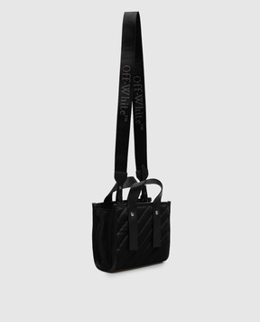 Off-White Чорна сумка з фактурною емблемою OWWNA13F26FB01