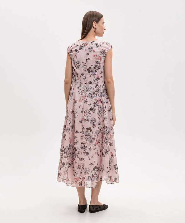 Max Mara Рожева сукня SMMPEONIE з рамі в квітковий принт SMMPEONIE зображення 3
