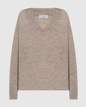 Brunello Cucinelli Бежевий пуловер з кашеміром та вовною MTX755602P
