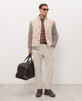 Brunello Cucinelli Червона сорочка в клітинку на кнопках MY6554008
