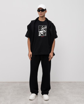 Off-White Чорна футболка Cards Painting 44MAA120F5J00T