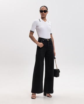 Off-White Білий топ з вишивкою логотипа 2FA00665T