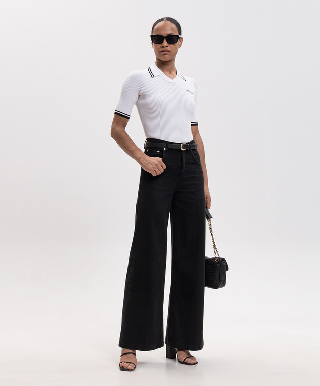 Off-White Білий топ з вишивкою логотипа 2FA00665T зображення 2