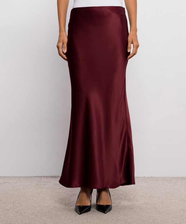 Gabriela Hearst Бордовая юбка Frei из шелка 4263046S096 изображение 3