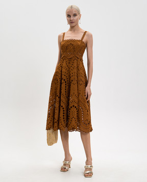 Charo Ruiz Коричнева сукня міді Glimmer 263611