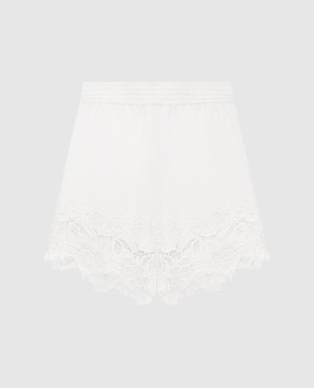 Ermanno Scervino Life Шорты цвета айвори из льна с кружевом D484P610GQI