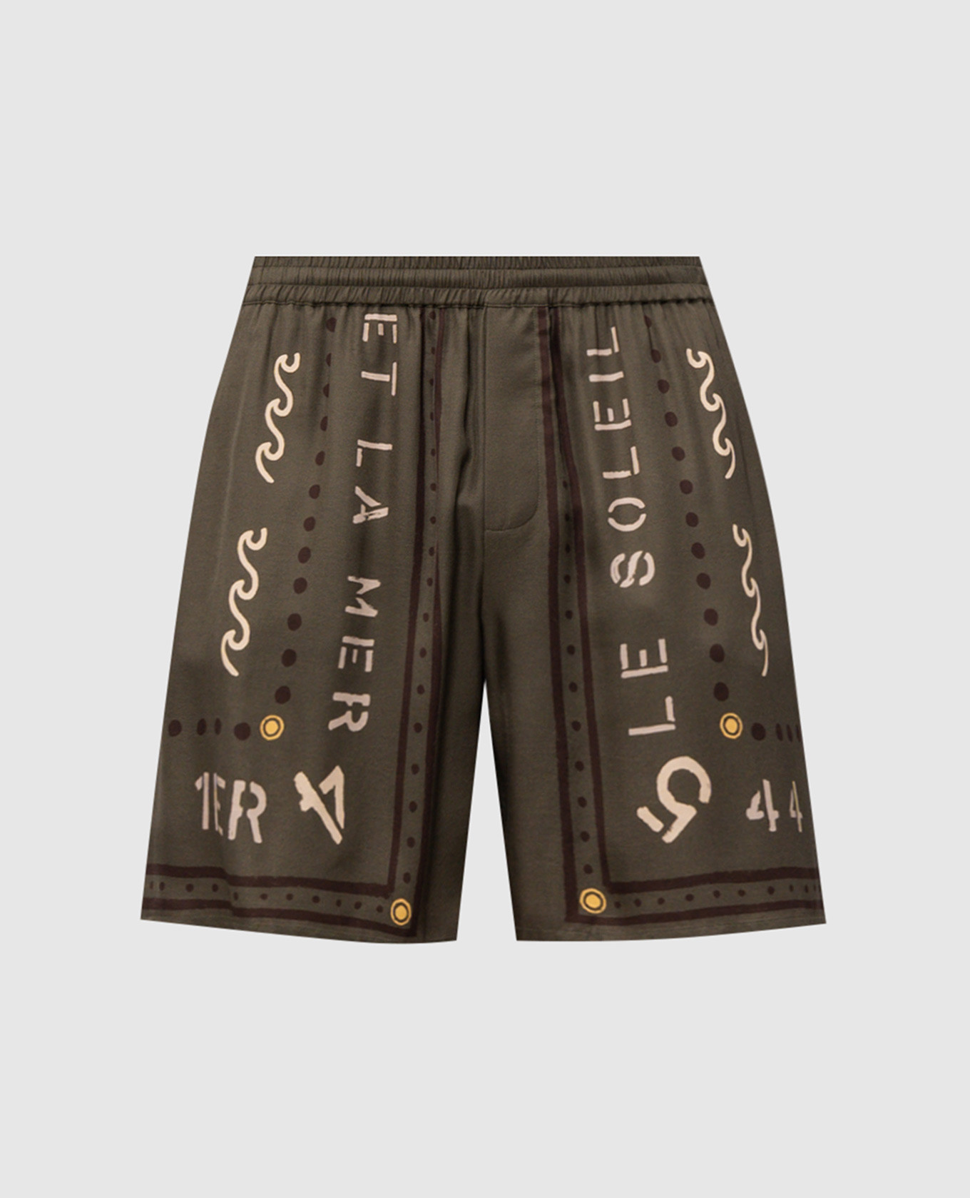 Шорты цвета хаки с принтом