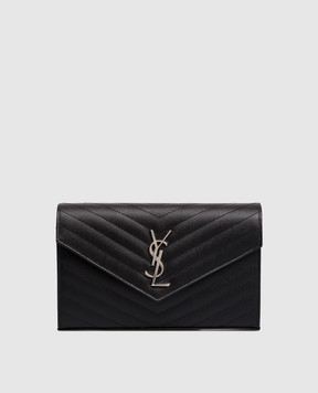 Saint Laurent Черный кожаный клатч CASSANDRE 377828BOW02