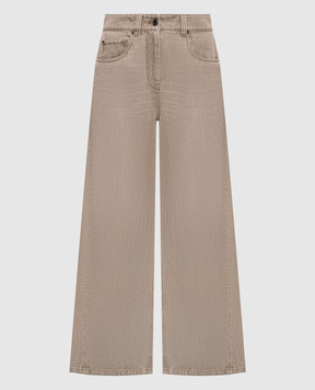 Brunello Cucinelli Бежеві палацо з патчем логотипа MA095P4059