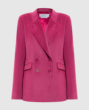 Gabriela Hearst Розовый двубортный вельветовый жакет Angela 3265113T124