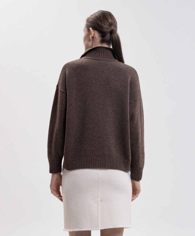 Max Mara Weekend Коричневий пуловер AGRE з вовни WKDAGRE зображення 4
