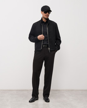 Tom Ford Чорна куртка з вовни, кашеміру та шовку OBG005FMW084