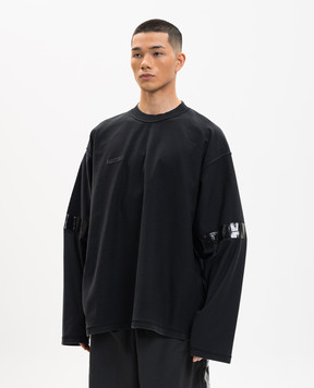 Vetements Чорний лонгслів ефектом вивороту ME76LS145B