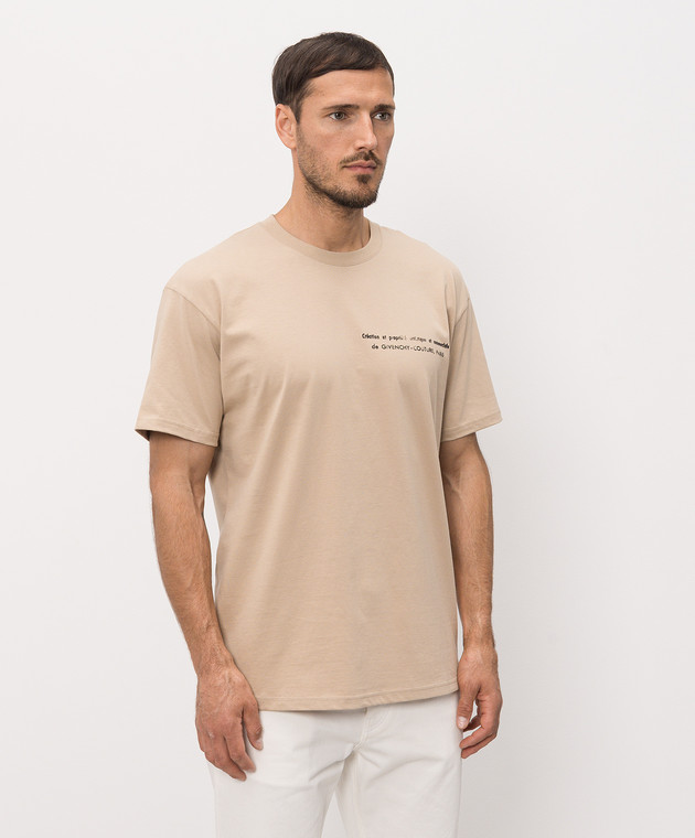 Givenchy Бежевая футболка с принтом BM71NK3YUE изображение 3