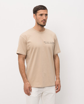 Givenchy Бежева футболка з принтом BM71NK3YUE
