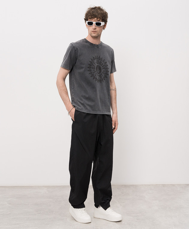 Off-White Серая футболка с фактурным принтом 44MAA027S26J005 изображение 2