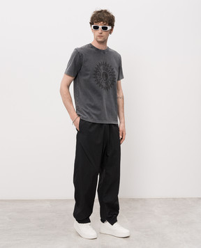 Off-White Сіра футболка з фактурним принтом 44MAA027S26J005