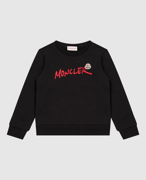 Moncler ENFANT Дитячий чорний світшот з вишивкою логотипа L29548G00022899PS