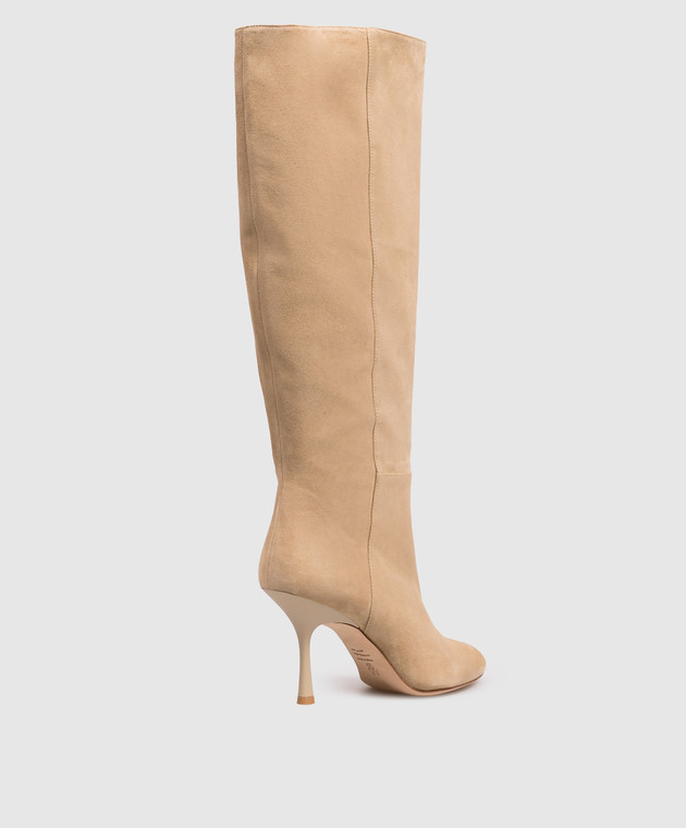 Stuart Weitzman Бежевые замшевые сапоги SO506 изображение 3