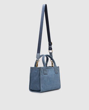 Twinset Синяя джинсовая сумка-тоут с вышивкой логотипа 261TB7290