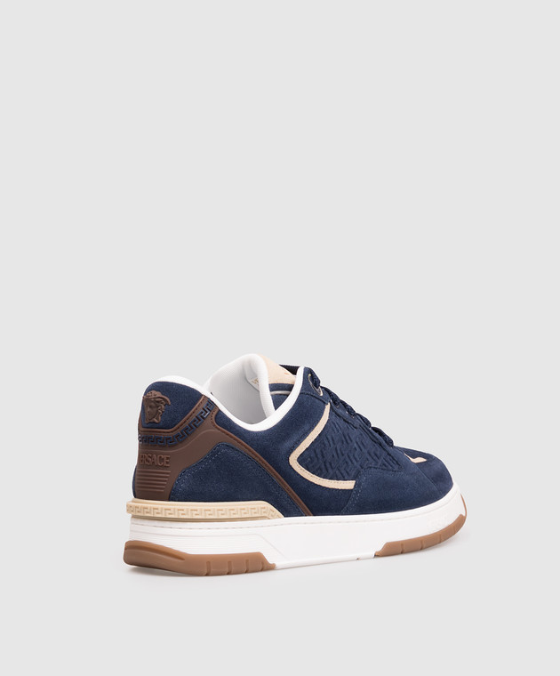Versace Синие замшевые кроссовки Biggie Basket 10256551A18539 изображение 3