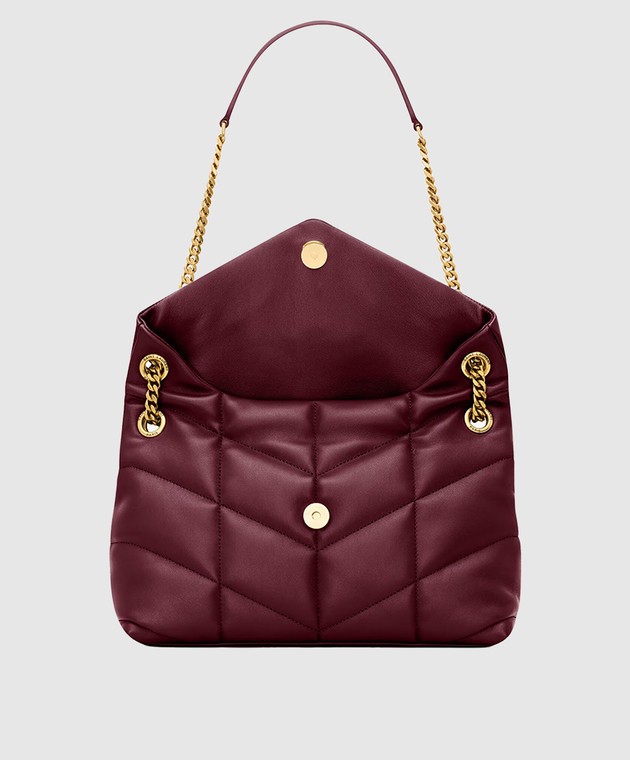 Saint Laurent Бордовая кожаная сумка-мессенджер PUFFER 5774751EL07 изображение 4