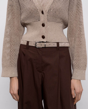 Brunello Cucinelli Коричневий замшевий ремінь M0DELC295