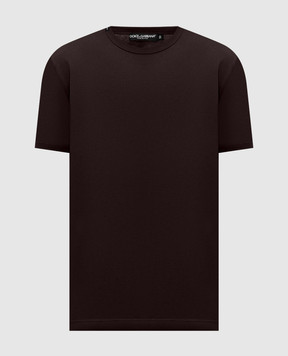 Dolce&Gabbana Коричнева футболка з нашивкою логотипа G8JX7TG7P1A