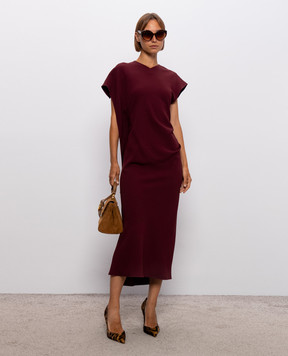 Victoria Beckham Бордовое платье миди Victoria 1326WDR007380B