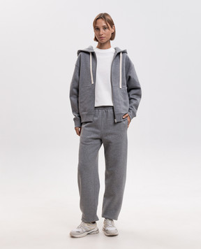 Jil Sander Серые утепленные джоггеры с принтом логотипа J02KA0424J20133