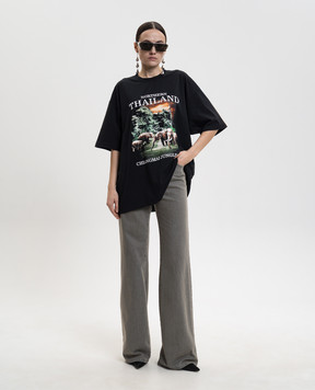 Vetements Чорна футболка Northern Thailand ME76TR241Bw