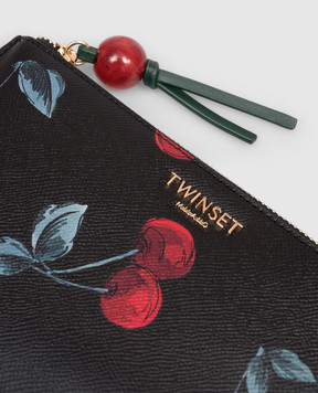 Twinset Чорний клатч в принт у вигляді вишні 261TL8021