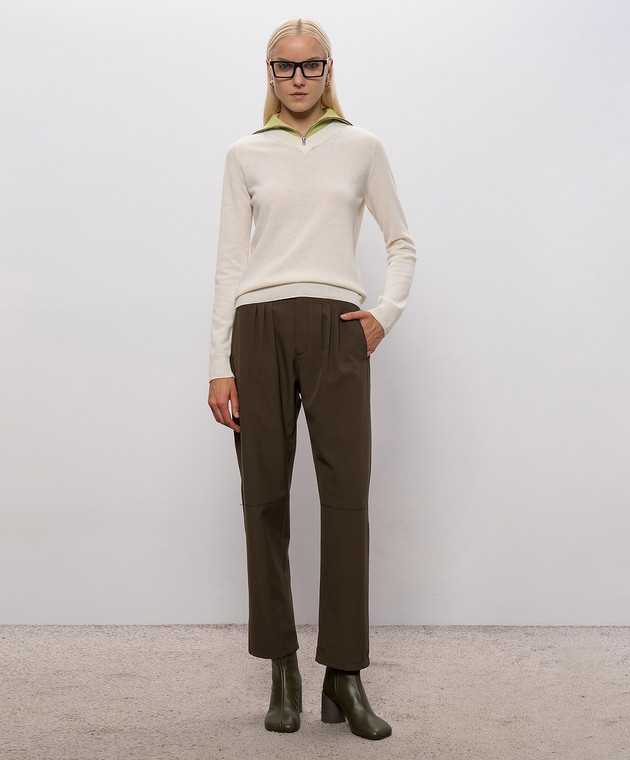 Maison Margiela MM6 Штани кольору хакі з вовною S62KB0269M35436 зображення 2